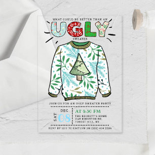 Invitations En Acrylique Fête de Noël affreuse
