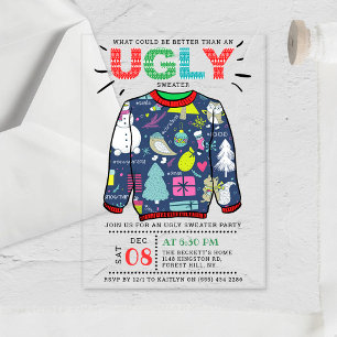Invitations En Acrylique Fête de Noël affreuse