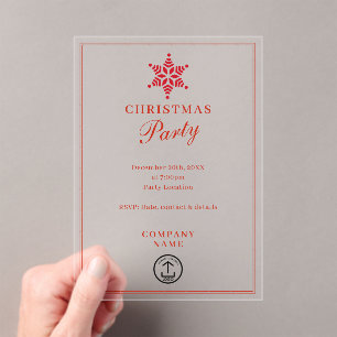 Invitations En Acrylique Fête de Noël des entreprises modernes