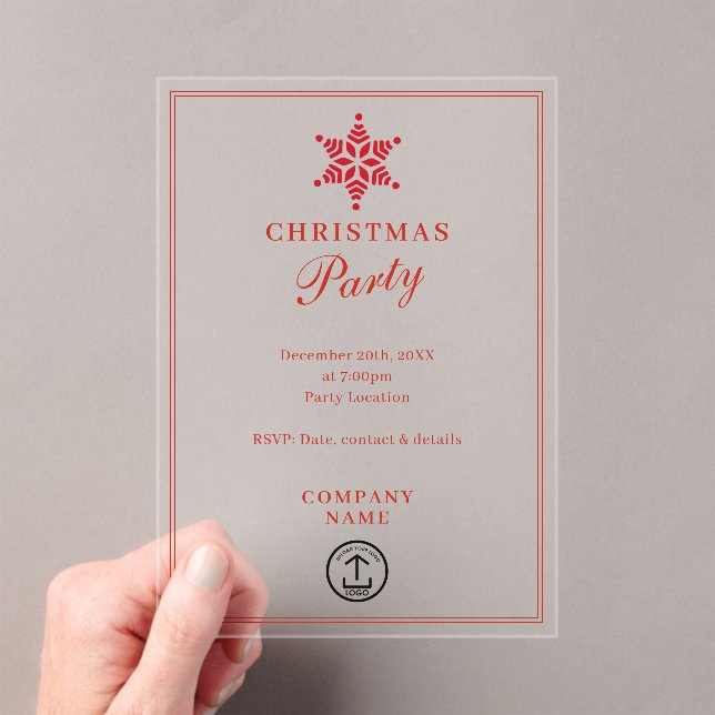 Invitations En Acrylique Fête de Noël des entreprises modernes (In situ (ordinateur de poche))