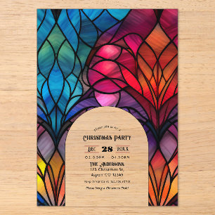 Invitations En Acrylique Fête de Noël en verre transparent