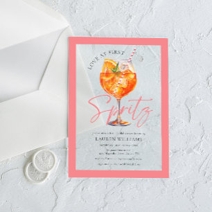 Invitations En Acrylique Fête des mariées Aperol Spritz couleur rose