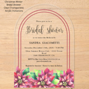Invitations En Acrylique Fête des mariées d'hiver de Noël