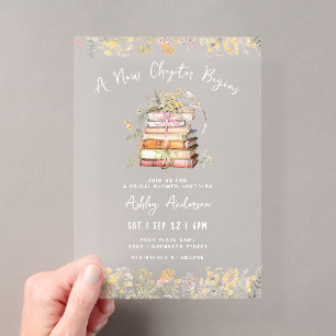 Invitations En Acrylique Fête des mariées du thème du livre