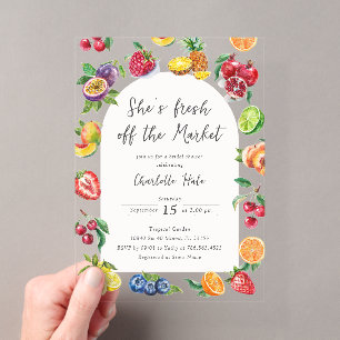 Invitations En Acrylique Fête des mariées moderne hors marché