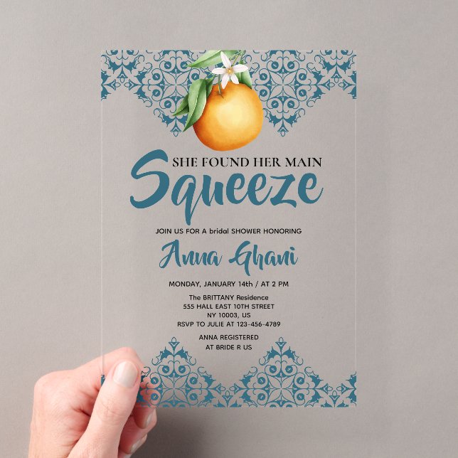 Invitations En Acrylique Fête des mariées principale Squeeze Méditerranée B (In situ (ordinateur de poche))