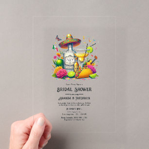 Invitations En Acrylique Fête des mariées transparente mexicaine Fiesta Som