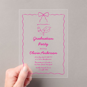 Invitations En Acrylique Fête d'obtention du diplôme de la course à la tête