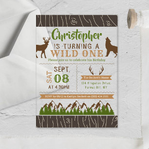 Invitations En Acrylique Fête du premier anniversaire de Wild One Boys