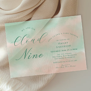 Invitations En Acrylique Fête Élégante Moderne Cloud Nine pour la Naissance