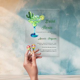 Invitations En Acrylique Fête mexicaine Fête des mariées verte claire