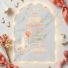 Invitations En Acrylique Fête personnalisée de premier anniversaire de Peti