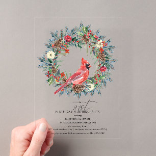 Invitations En Acrylique FÊTE SURPRISE 21e Anniversaire Couronne de Cardina