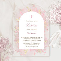 feuillage aquarelle rose Baptême