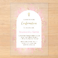 feuillage aquarelle rose Confirmation givré