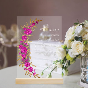 Invitations En Acrylique Fleur de vigne à trompette sauvage violette Jardin