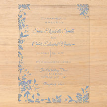 Fleur rayée élégante en bleu poussiéreux
