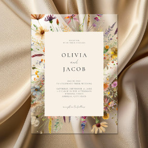 Invitations En Acrylique Fleur sauvage Boho minimaliste Mariage Floral