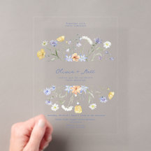 Fleur Sauvage Élégant Mariage Manuscrit