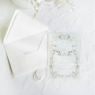 Invitations En Acrylique Fleur sauvage Rustic Boho Floral Mariage