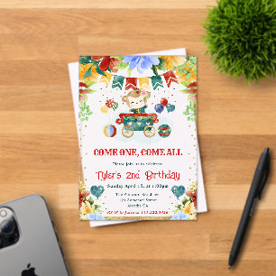 Invitations En Acrylique Fleurs Aquarelle Singe Anniversaire Enfants