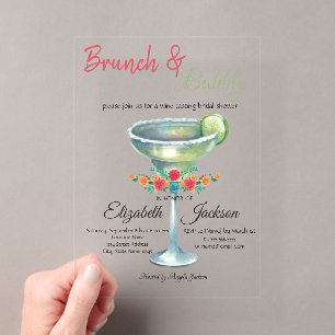 Invitations En Acrylique Fleurs de Margarita Fête de Mariage Mexicaine