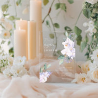 Fleurs de peinture à l'eau violettes et mariage de