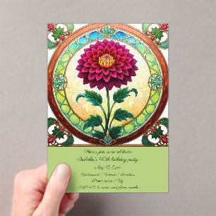 Invitations En Acrylique Fleurs de verre tendues Fête d'anniversaire
