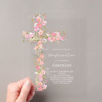 fleurs sauvages roses croix Confirmation