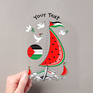 Invitations En Acrylique Flottille mondiale de bateaux Sumud pour Gaza
