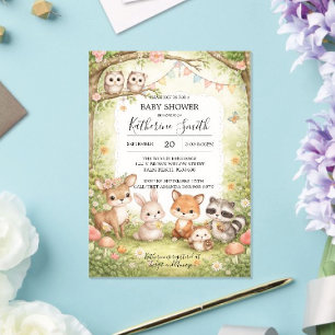Invitations En Acrylique Fond d'invitation pour Baby Shower Animaux de la F