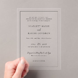 Invitations En Acrylique Frontale Scarlett Mariage élégant