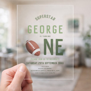 Invitations En Acrylique Garçons Mignons Football Sports Enfants 1er Annive