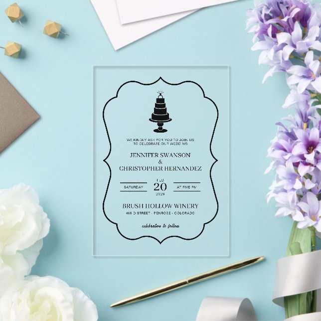 Invitations En Acrylique Gâteau mariage (Insitu (Mariage))