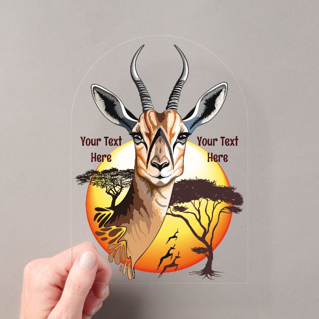 Invitations En Acrylique Gazelle Antelope africaine animal sauvage (In situ (ordinateur de poche))