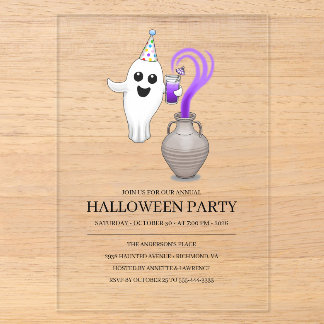 Invitations En Acrylique Ghost's Magical Party
