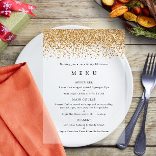 Invitations En Acrylique Glam Gold Faux Parties scintillant Christmas Party