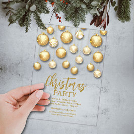 Invitations En Acrylique Gold and White Christmas Tree Ornaments