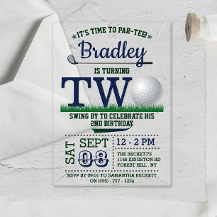 Invitations En Acrylique Golf PAR-TEE 2e anniversaire