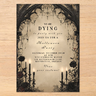 Invitations En Acrylique Gothic Arch Lumière de Chandelle Halloween