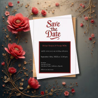 Gothique Enregistrer la date - transparent rouge m