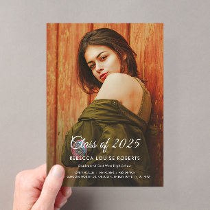 Invitations En Acrylique Graduation 2025 Photo Open House Grad Party