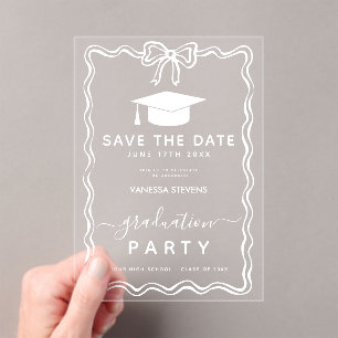 Invitations En Acrylique Graduation Doodles dessinés à la main Enregistrer 