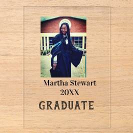 Invitations En Acrylique Graduation photo name year class university simple