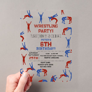 Invitations En Acrylique Greco Roman Freestyle Lutte Anniversaire