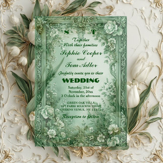 Invitations En Acrylique Green Rococo Garden Grand Baroque Opulence Wedding