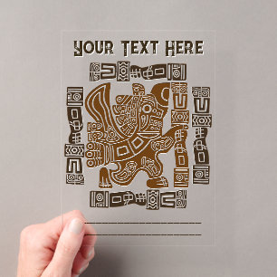 Invitations En Acrylique Guerrier aigle aztèque Art tribal ancien