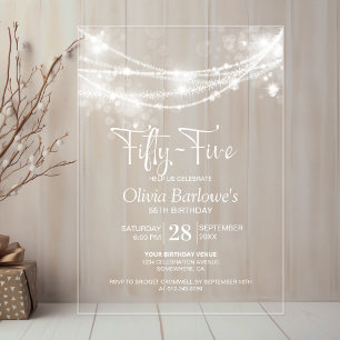 Invitations En Acrylique Guirlande lumineuse élégante pour une fête d'anniv