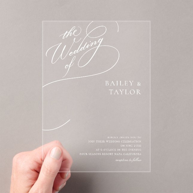 Invitations En Acrylique Hand lettering wedding (In situ (ordinateur de poche))