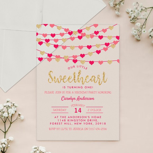Invitations En Acrylique Hanging Love Hearts Petit Amoureux Anniversaire (Créateur téléchargé)